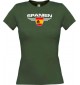Lady T-Shirt Spanien, Wappen mit Wunschnamen und Wunschnummer Land, Länder, gruen, L