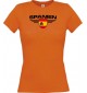 Lady T-Shirt Spanien, Wappen mit Wunschnamen und Wunschnummer Land, Länder, orange, L