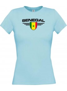 Lady T-Shirt Senegal, Wappen mit Wunschnamen und Wunschnummer Land, Länder