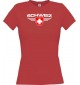 Lady T-Shirt Schweiz, Wappen mit Wunschnamen und Wunschnummer Land, Länder, rot, L