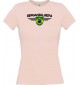 Lady T-Shirt Brasilien, Wappen mit Wunschnamen und Wunschnummer Land, Länder, rosa, L
