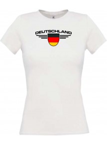 Lady T-Shirt Deutschland, Wappen mit Wunschnamen und Wunschnummer Land, Länder