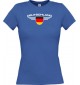 Lady T-Shirt Deutschland, Wappen mit Wunschnamen und Wunschnummer Land, Länder, royal, L