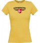 Lady T-Shirt Dänemark, Wappen mit Wunschnamen und Wunschnummer Land, Länder, gelb, L
