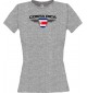 Lady T-Shirt Costa Rica, Wappen mit Wunschnamen und Wunschnummer Land, Länder, sportsgrey, L