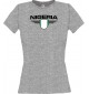 Lady T-Shirt Nigeria, Wappen mit Wunschnamen und Wunschnummer Land, Länder, sportsgrey, L