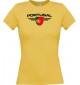 Lady T-Shirt Portugal, Wappen mit Wunschnamen und Wunschnummer Land, Länder, gelb, L