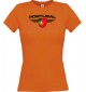 Lady T-Shirt Portugal, Wappen mit Wunschnamen und Wunschnummer Land, Länder, orange, L