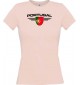 Lady T-Shirt Portugal, Wappen mit Wunschnamen und Wunschnummer Land, Länder, rosa, L