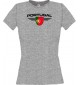 Lady T-Shirt Portugal, Wappen mit Wunschnamen und Wunschnummer Land, Länder, sportsgrey, L