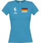 Lady T-Shirt Fussballshirt Germany Deutschland mit Ihrem Wunschnamen bedruckt, türkis, L
