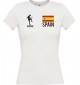 Lady T-Shirt Fussballshirt Spain Spanien mit Ihrem Wunschnamen bedruckt, weiss, L