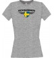 Lady T-Shirt Schweden, Wappen mit Wunschnamen und Wunschnummer Land, Länder, sportsgrey, L