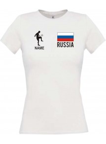 Lady T-Shirt Fussballshirt Russia Russland mit Ihrem Wunschnamen bedruckt,