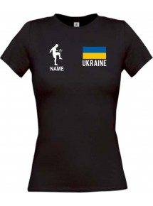 Lady T-Shirt Fussballshirt Ukraine Ukraine mit Ihrem Wunschnamen bedruckt,