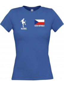 Lady T-Shirt Fussballshirt Czech Republic Tschechische Republik  mit Ihrem Wunschnamen bedruckt,