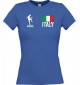 Lady T-Shirt Fussballshirt Italy Italien mit Ihrem Wunschnamen bedruckt,