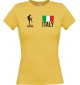 Lady T-Shirt Fussballshirt Italy Italien mit Ihrem Wunschnamen bedruckt, gelb, L