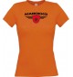 Lady T-Shirt Marokko, Wappen mit Wunschnamen und Wunschnummer Land, Länder, orange, L