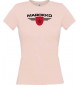 Lady T-Shirt Marokko, Wappen mit Wunschnamen und Wunschnummer Land, Länder, rosa, L