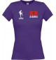 Lady T-Shirt Fussballshirt Albania Albanien mit Ihrem Wunschnamen bedruckt, lila, L