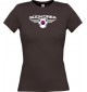 Lady T-Shirt Südkorea, Wappen mit Wunschnamen und Wunschnummer Land, Länder, braun, L