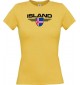 Lady T-Shirt Island, Wappen mit Wunschnamen und Wunschnummer Land, Länder, gelb, L