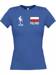 Lady T-Shirt Fussballshirt Poland Polen mit Ihrem Wunschnamen bedruckt,