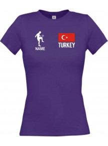 Lady T-Shirt Fussballshirt Turkey Türkei mit Ihrem Wunschnamen bedruckt,