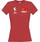 Lady T-Shirt Fussballshirt Turkey Türkei mit Ihrem Wunschnamen bedruckt, rot, L