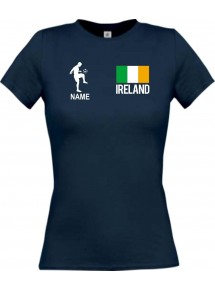Lady T-Shirt Fussballshirt Ireland Irland mit Ihrem Wunschnamen bedruckt,