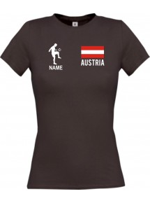 Lady T-Shirt Fussballshirt Austria Australien mit Ihrem Wunschnamen bedruckt,