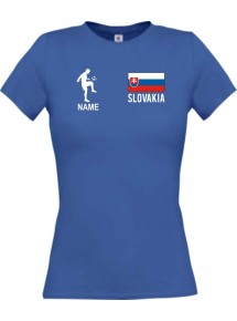 Lady T-Shirt Fussballshirt Slovakia Slowakei mit Ihrem Wunschnamen bedruckt,