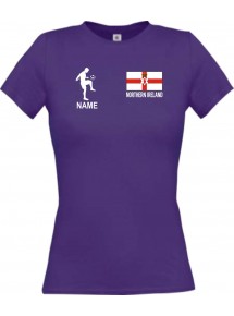 Lady T-Shirt Fussballshirt Northern Ireland Nordirland mit Ihrem Wunschnamen bedruckt,