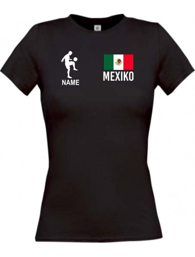Lady T-Shirt Fussballshirt Mexiko mit Ihrem Wunschnamen bedruckt,
