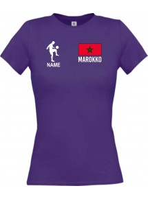 Lady T-Shirt Fussballshirt Marokko mit Ihrem Wunschnamen bedruckt,
