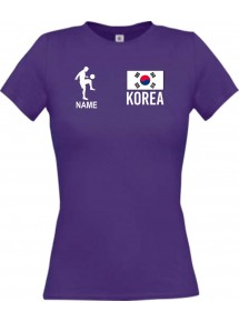 Lady T-Shirt Fussballshirt Korea mit Ihrem Wunschnamen bedruckt,