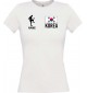 Lady T-Shirt Fussballshirt Korea mit Ihrem Wunschnamen bedruckt, weiss, L