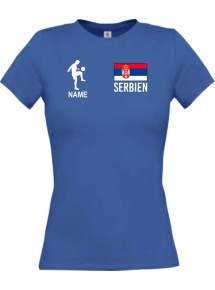Lady T-Shirt Fussballshirt Serbien mit Ihrem Wunschnamen bedruckt,