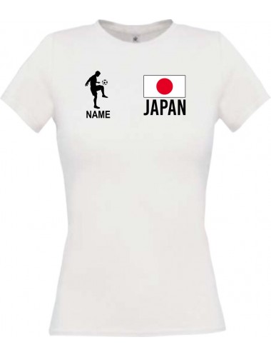 Lady T-Shirt Fussballshirt Japan mit Ihrem Wunschnamen bedruckt,