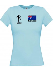 Lady T-Shirt Fussballshirt Australien mit Ihrem Wunschnamen bedruckt,