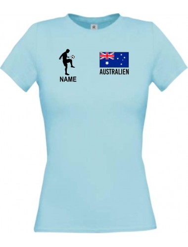 Lady T-Shirt Fussballshirt Australien mit Ihrem Wunschnamen bedruckt,