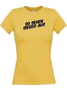 Lady T-Shirt So sehen Sieger aus, gelb, L