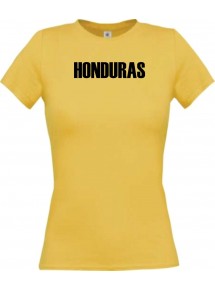 Lady T-Shirt Fußball Ländershirt Hunduras, gelb, L