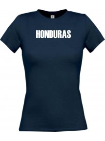 Lady T-Shirt Fußball Ländershirt Hunduras, navy, L
