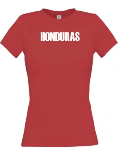 Lady T-Shirt Fußball Ländershirt Hunduras, rot, L