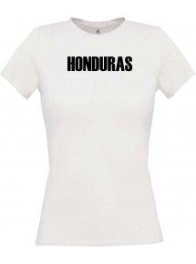 Lady T-Shirt Fußball Ländershirt Hunduras, weiss, L