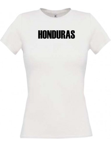 Lady T-Shirt Fußball Ländershirt Hunduras, weiss, L