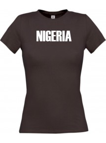 Lady T-Shirt Fußball Ländershirt Nigeria, braun, L
