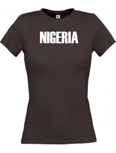 Lady T-Shirt Fußball Ländershirt Nigeria, braun, L